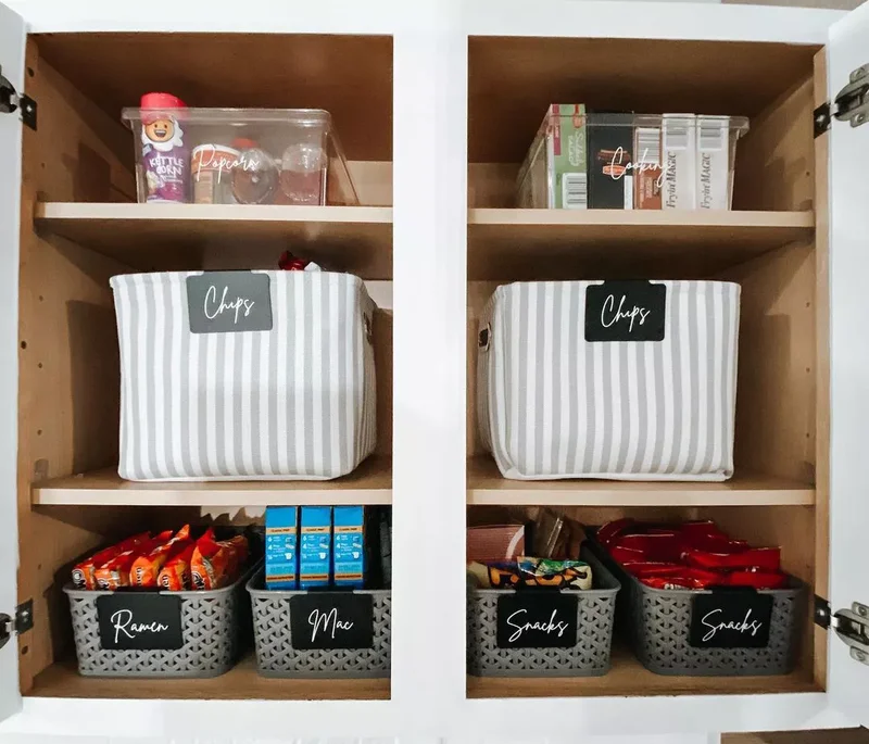 20 Clever Small Pantry Organization Ideas That Work 15 Make Use of Fabric Bins