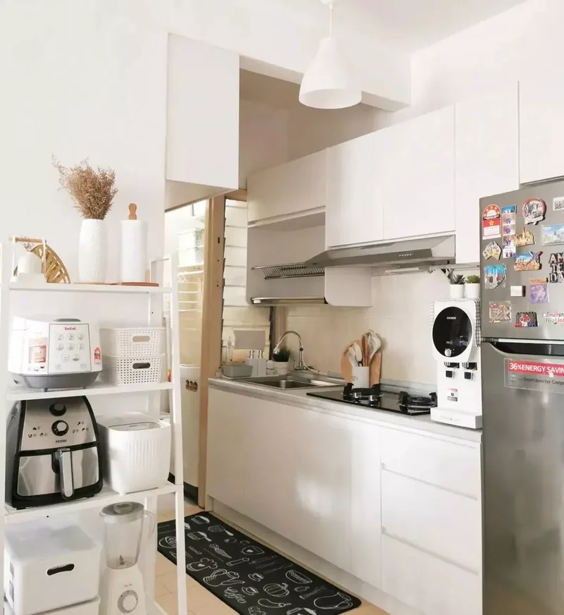 22 Budget-Friendly Small Kitchen Ideas That Create Impact 9 Make Use of a Bookshelf