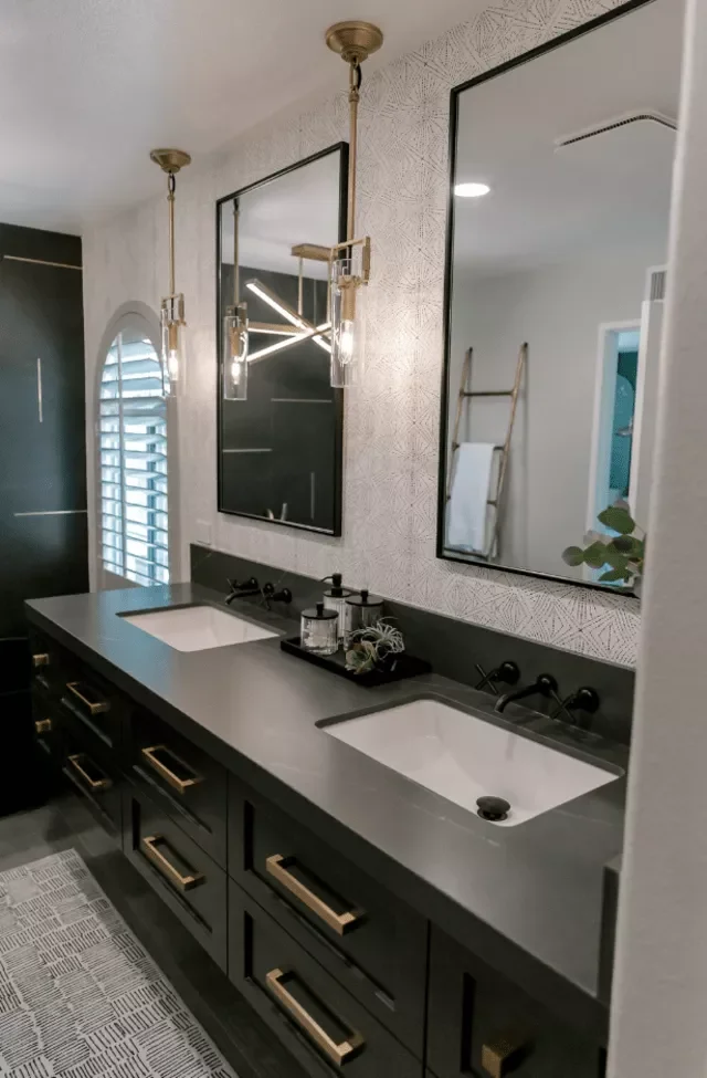 50 Moody Dark Bathroom Ideas for a Dramatic Transformation 35 Make Your Countertops Matte Black