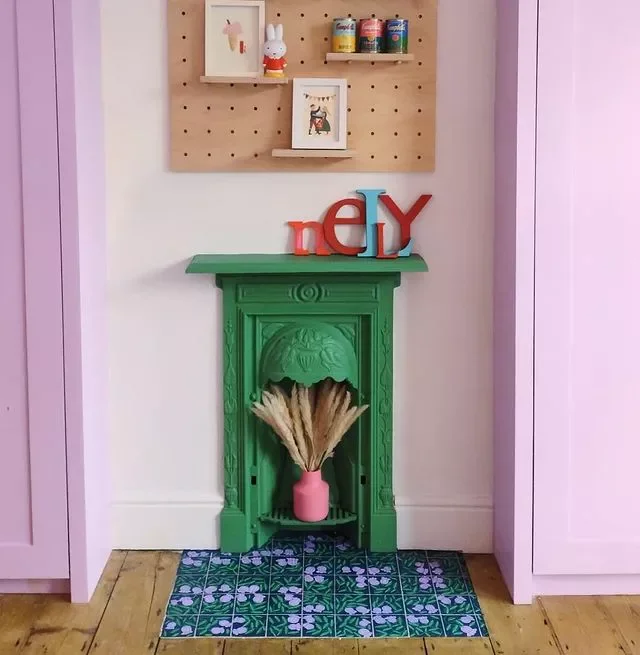 36 Beautiful Painted Fireplace Ideas for Your Home 23 Make a Petite Fireplace Shine With Green