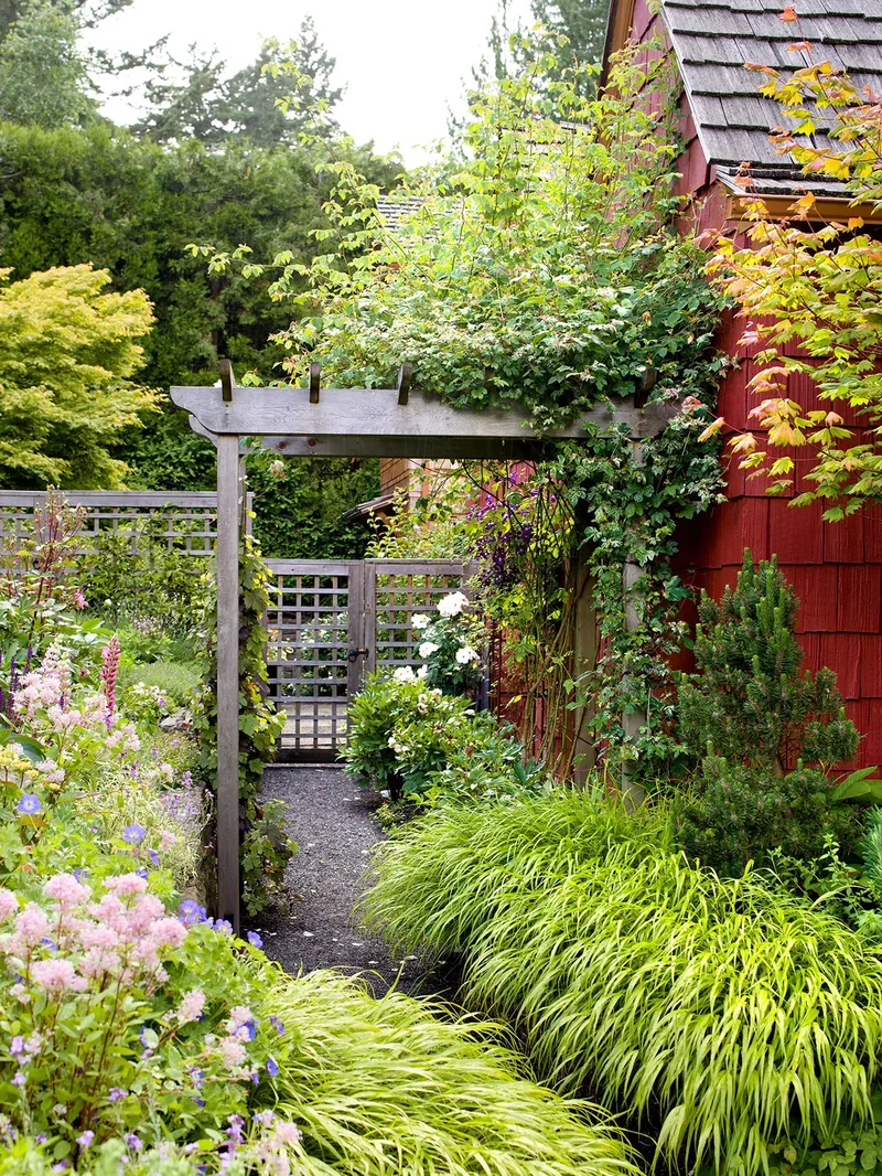 20 Beautiful Garden Arbor Ideas for Your Outdoor Oasis 19 Match Your Arbor to Your Home