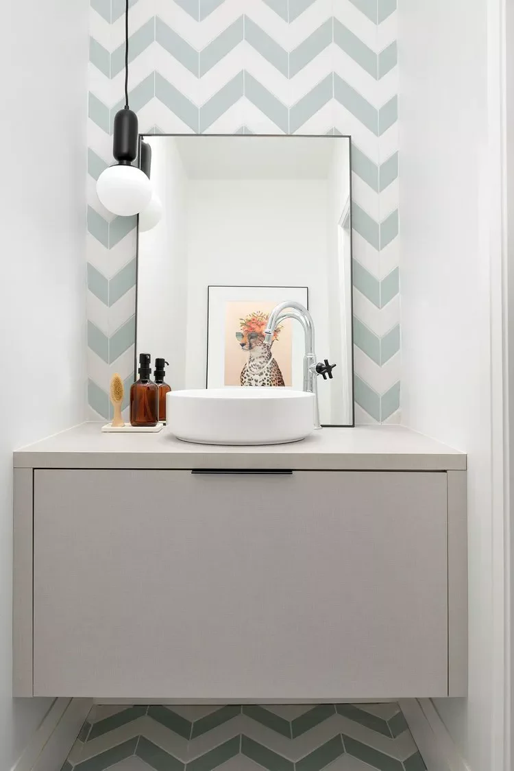 32 Half Bath Design Ideas to Inspire Bold Experimentation 2 Matching Wall and Floor Tile