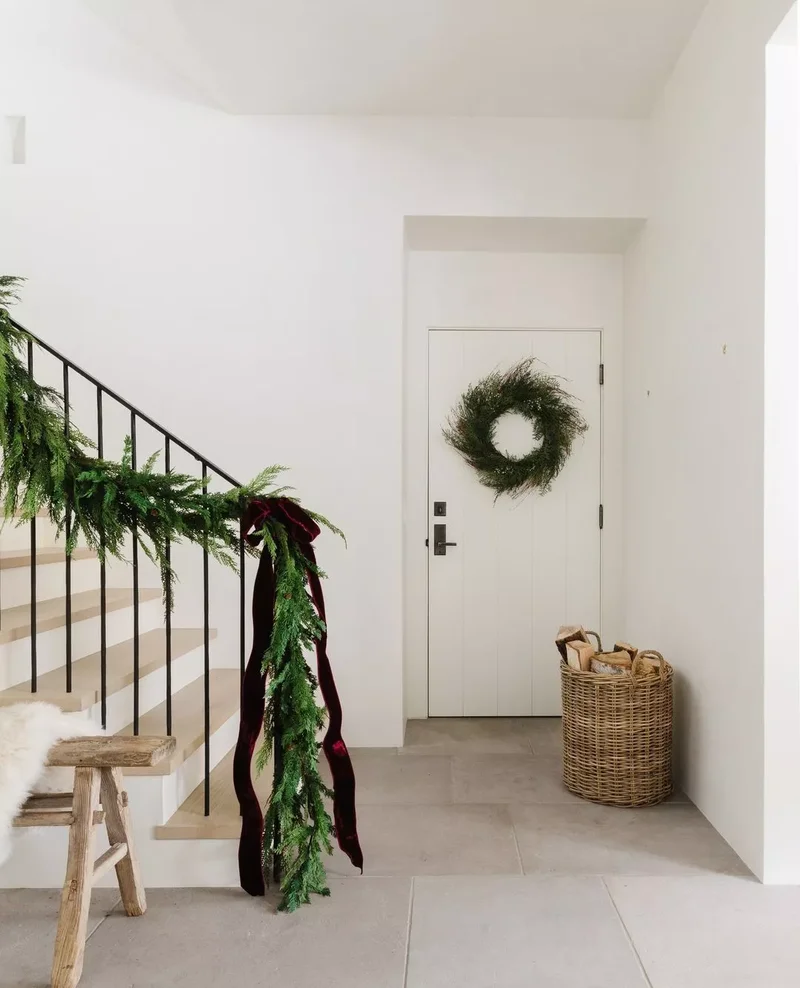 Christmas Door Decorating Ideas: 30 Designer Looks to Try 25 Matching Wreath and Garland