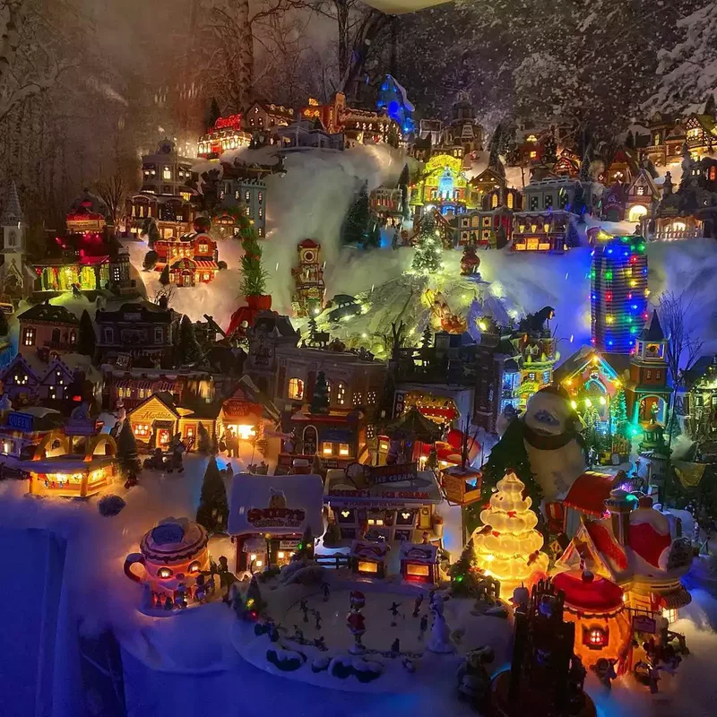 20 Christmas Village Display Ideas for Nostalgic Holidays 7 Maximalist Village