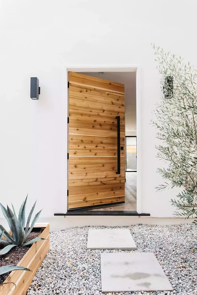 21 Front Entry Designs That Impress Before the Door Opens 21 Minimalist Natural Wood Front Door
