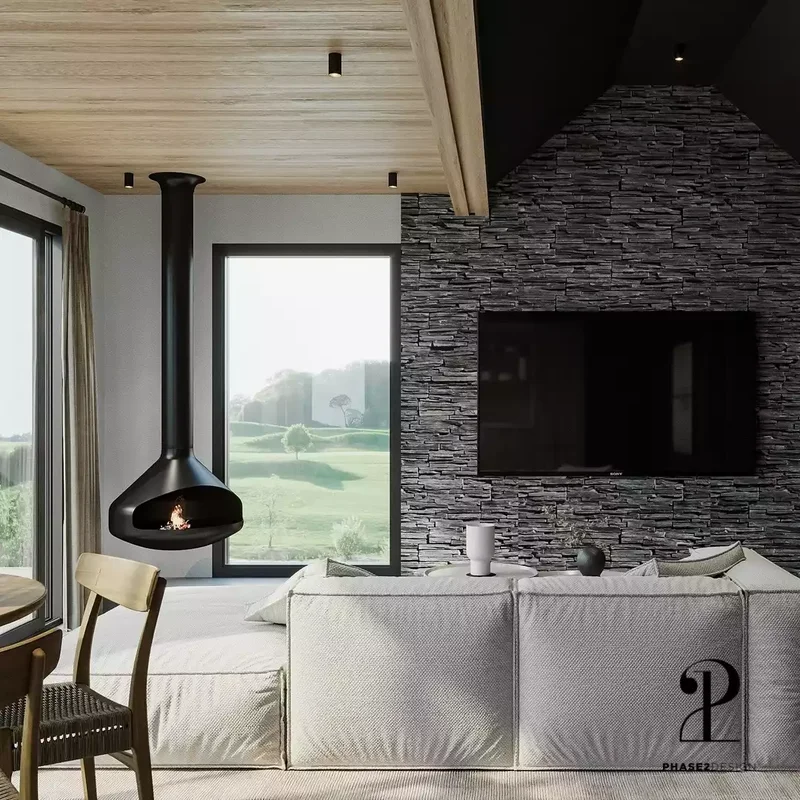 20 Stunning Wood Ceiling Design Ideas for Every Room 2 Mix Black, White, and Wood