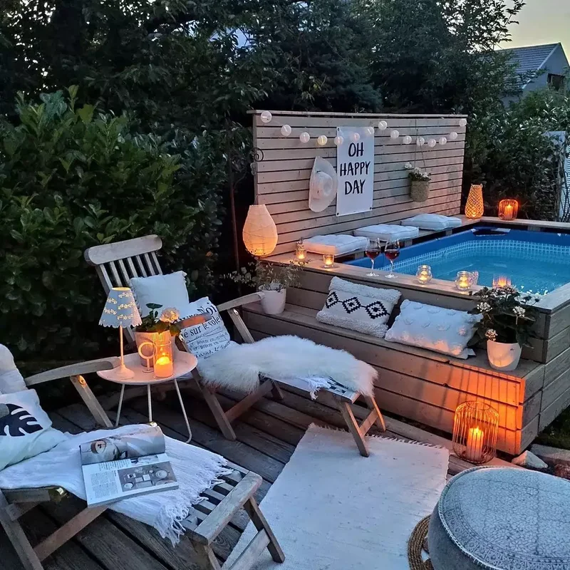 14 Stunning Pool Lighting Ideas for Your Outdoor Oasis 2 Mix Candles, Lanterns, and More