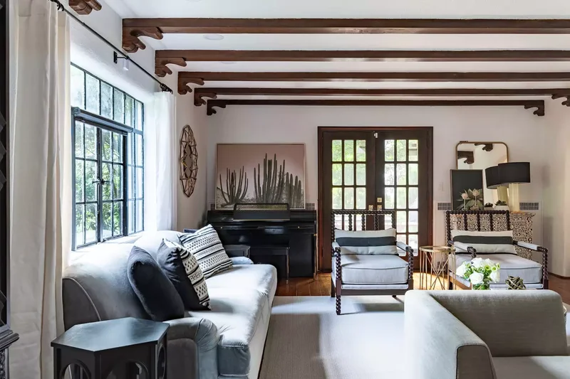 45 Modern Rustic Living Room Designs You'll Love to Recreate 2 Mix Dark Wood With Pale Upholstery