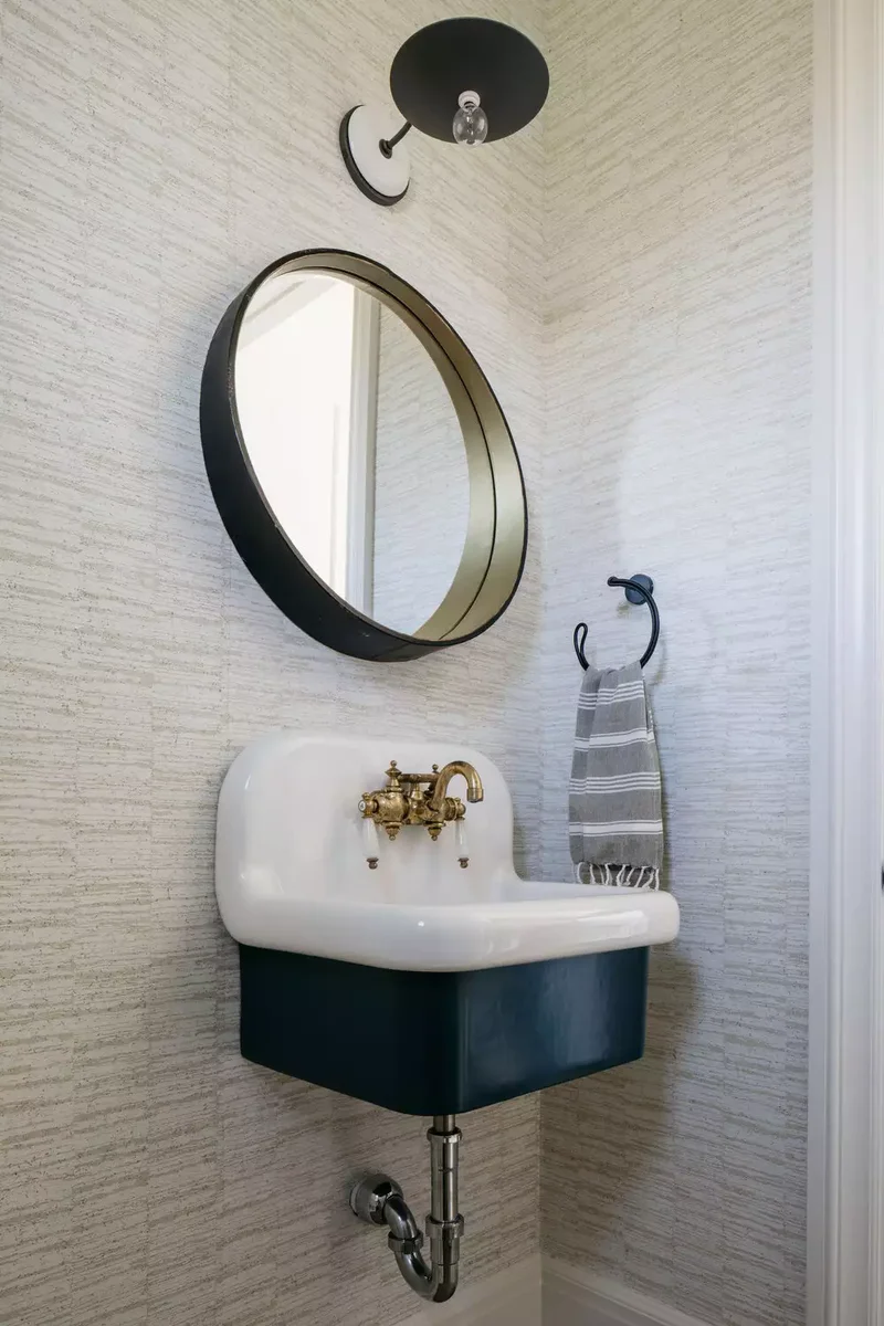 43 Beautiful Powder Room Ideas to Transform Your Half Bath 19 Mix Old and New