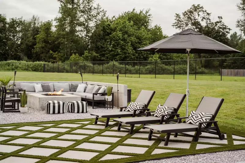 39 Contemporary Backyard Ideas to Elevate Your Outdoor Oasis 17 Mix Patterns