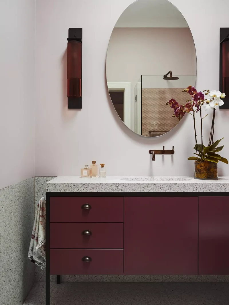 43 Beautiful Powder Room Ideas to Transform Your Half Bath 7 Mix Shades of Pink