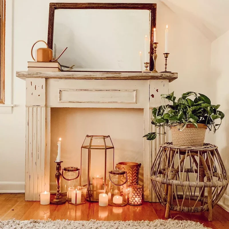 24 Creative Ways to Display Candles in Your Fireplace 10 Mix and Match