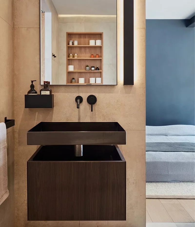 30 Designer Tips for Creating a Japandi Bathroom Retreat 22 Mixed Wood Tones