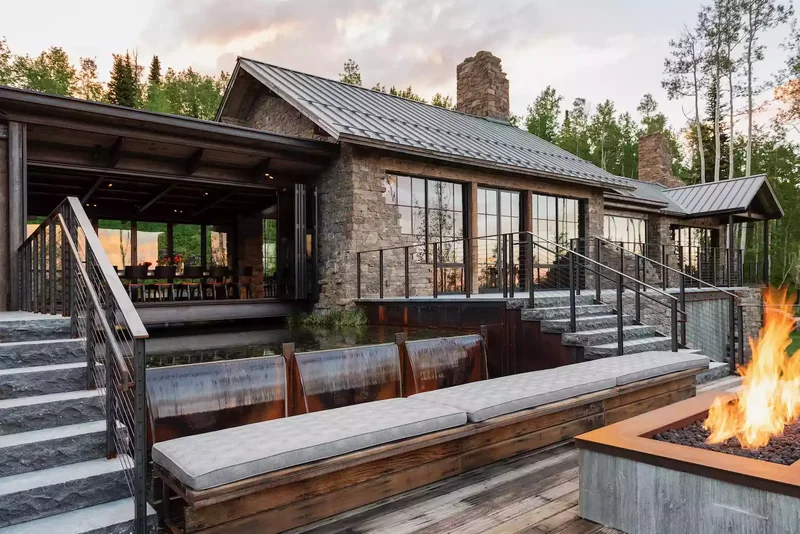 Modern Rustic Fire Pit Patio