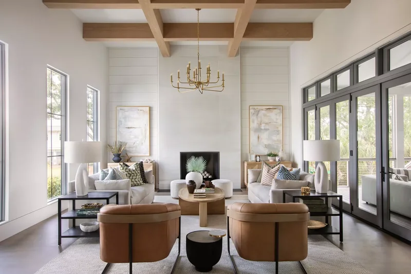 47 Shiplap Fireplace Designs for Every Style and Space 15 Modern Shiplap and Stone