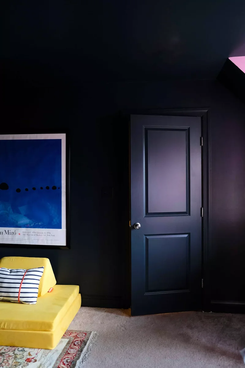 30 Creative Door Painting Ideas for Your Home Interior 20 Moody Blue-Black