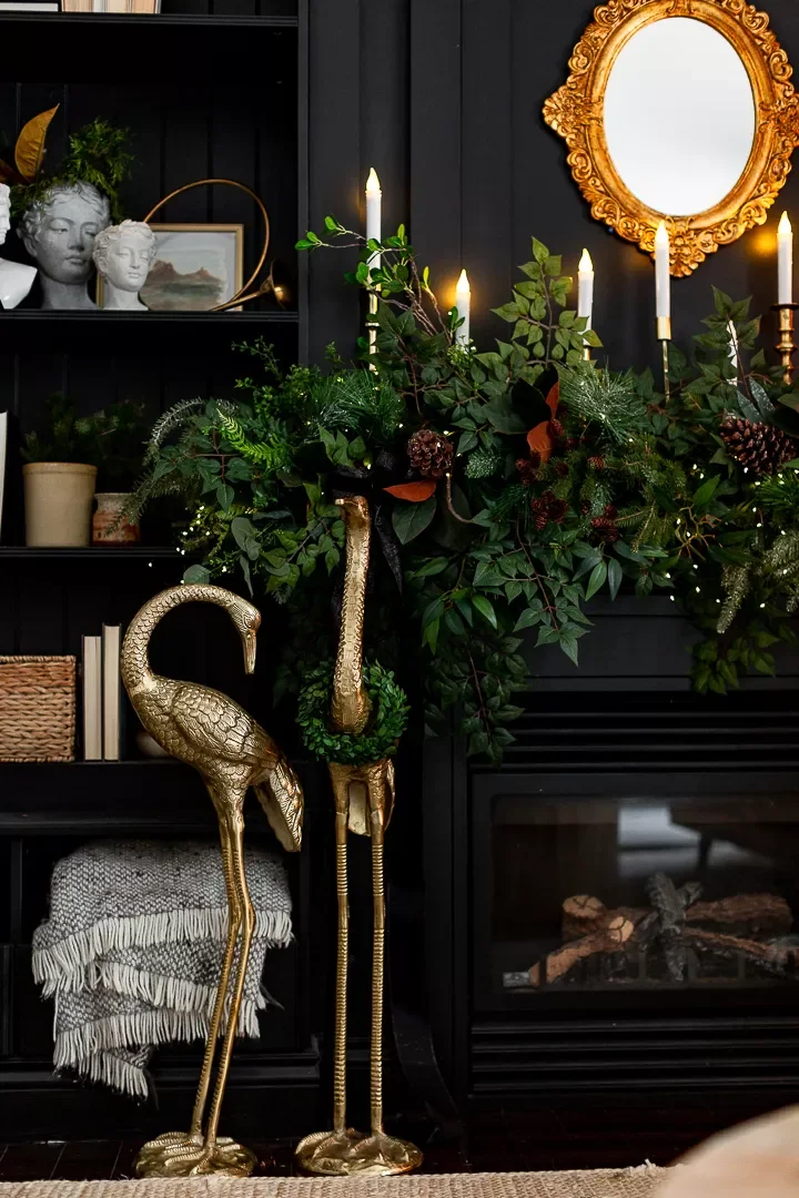61 Unique DIY Christmas Garland Ideas for Festive Decor 47 Moody Mantel Garland