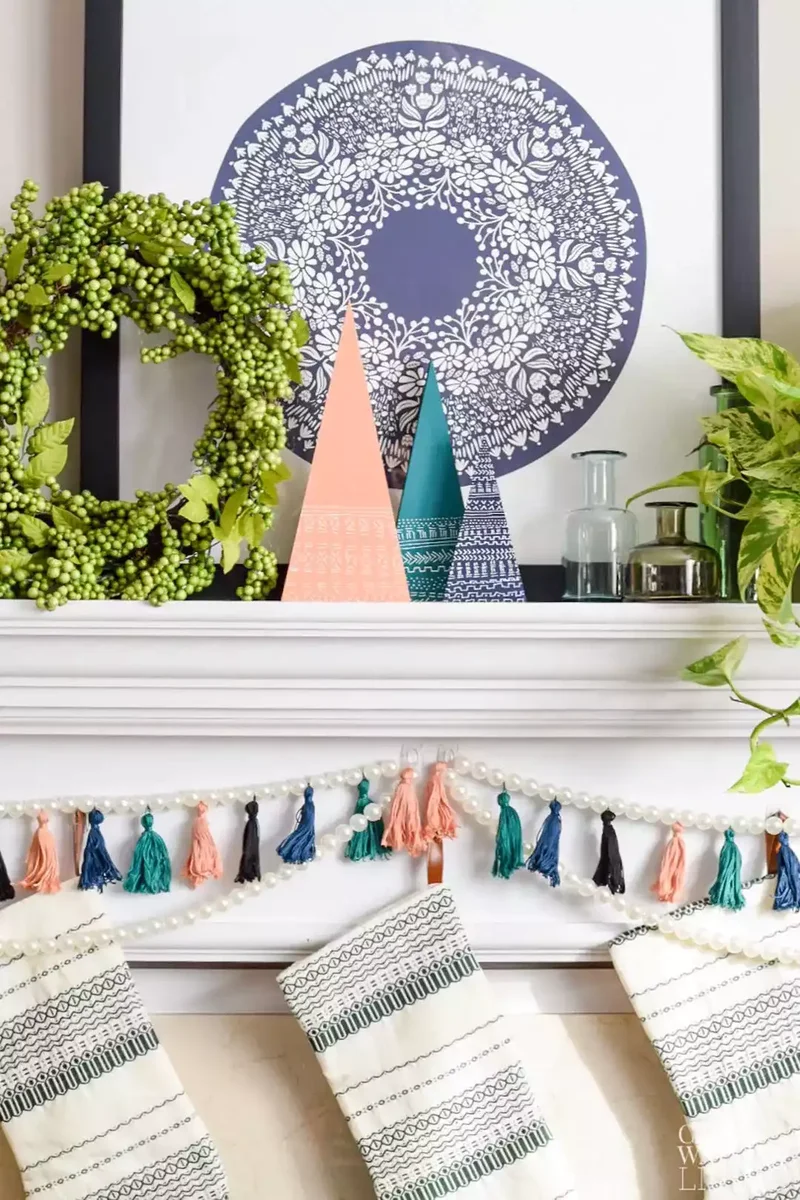 DIY Christmas Tree Ideas Worth Displaying for Your Guests 2 Mudcloth Patterned Wood Trees