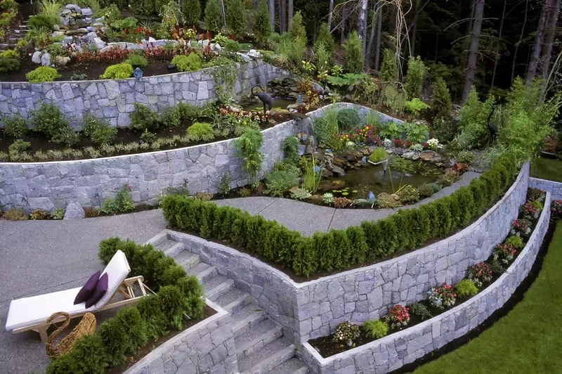 42 Beautiful Retaining Wall Ideas for Your Yard and Garden 1 Multi-Tiered Design