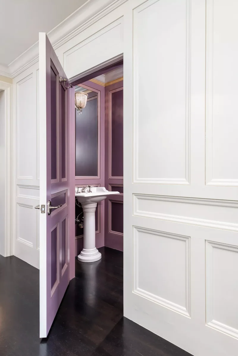 42 Beautiful Purple Bathroom Designs From Soft to Bold 24 Multi-Toned Wall Paneling