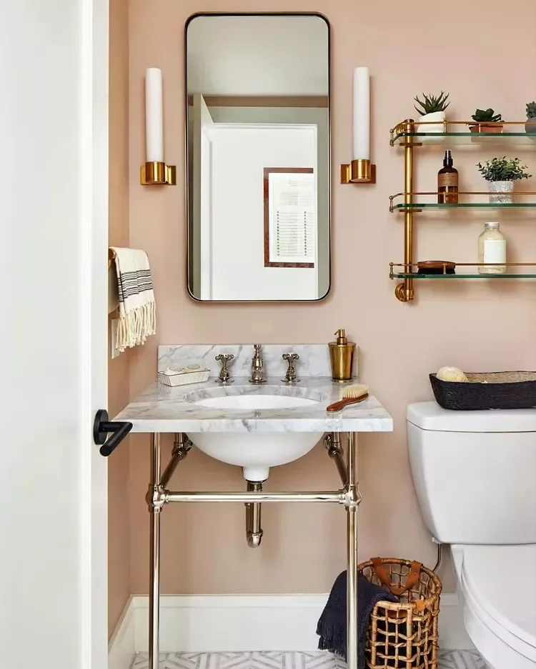 30 Designer-Favorite Bathroom Paint Shades That Never Fail 21 Muted Peach