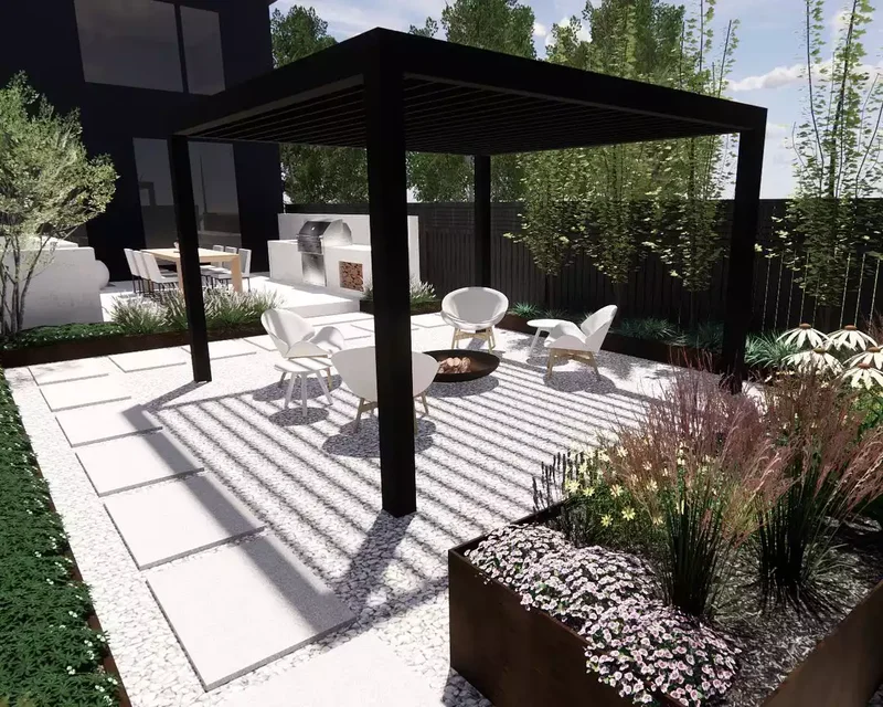 Natural Stone and Gravel Patio