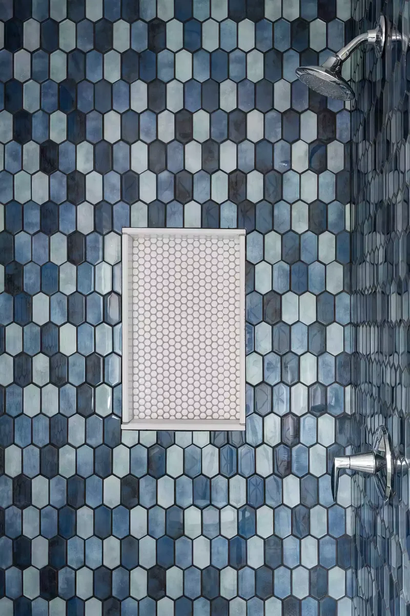 Navy Shower Tile