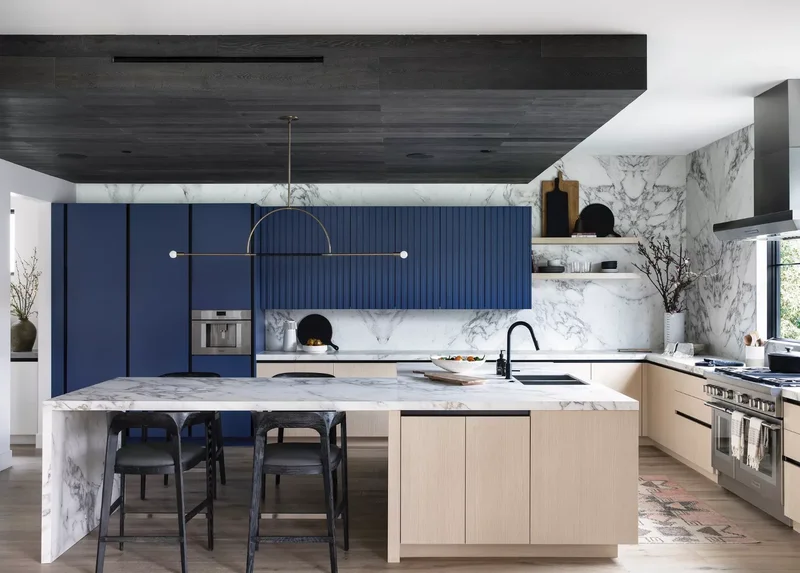Navy and Black Modern Kitchen