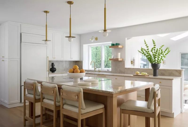 Neutral and Cozy Kitchen Island