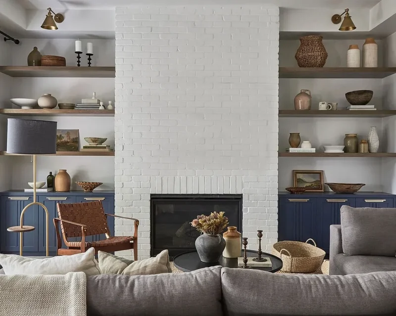 42 White Brick Fireplace Ideas to Modernize Your Living Space 32 No Mantel Brick Fireplace