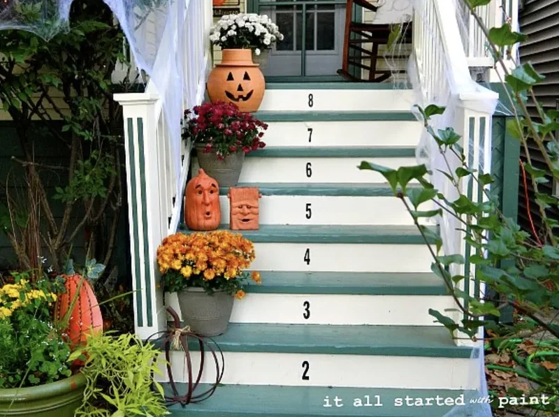 30 Front Step Design Ideas to Boost Your Home's Curb Appeal 21 Number Your Steps