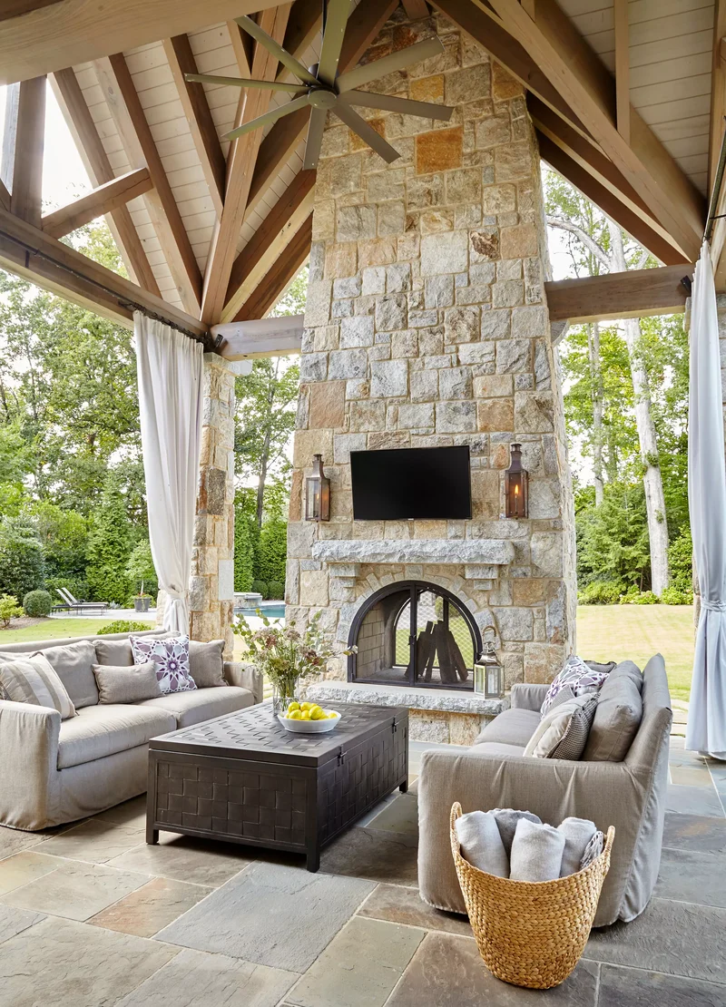 39 Outdoor Fireplace Designs for Your Cozy Retreat Space 28 Open Outdoor Fireplace