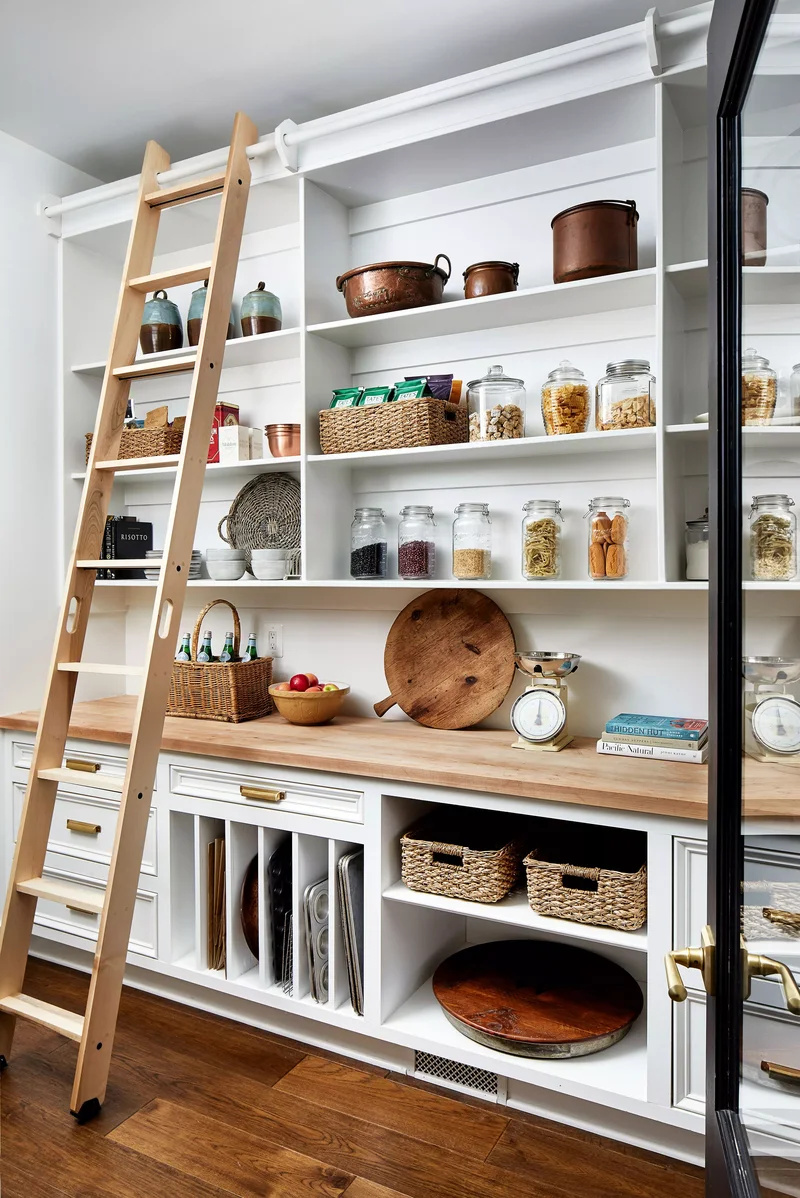 35 Walk-In Pantry Ideas to Maximize Your Storage Space 2 Open Pantry Shelves