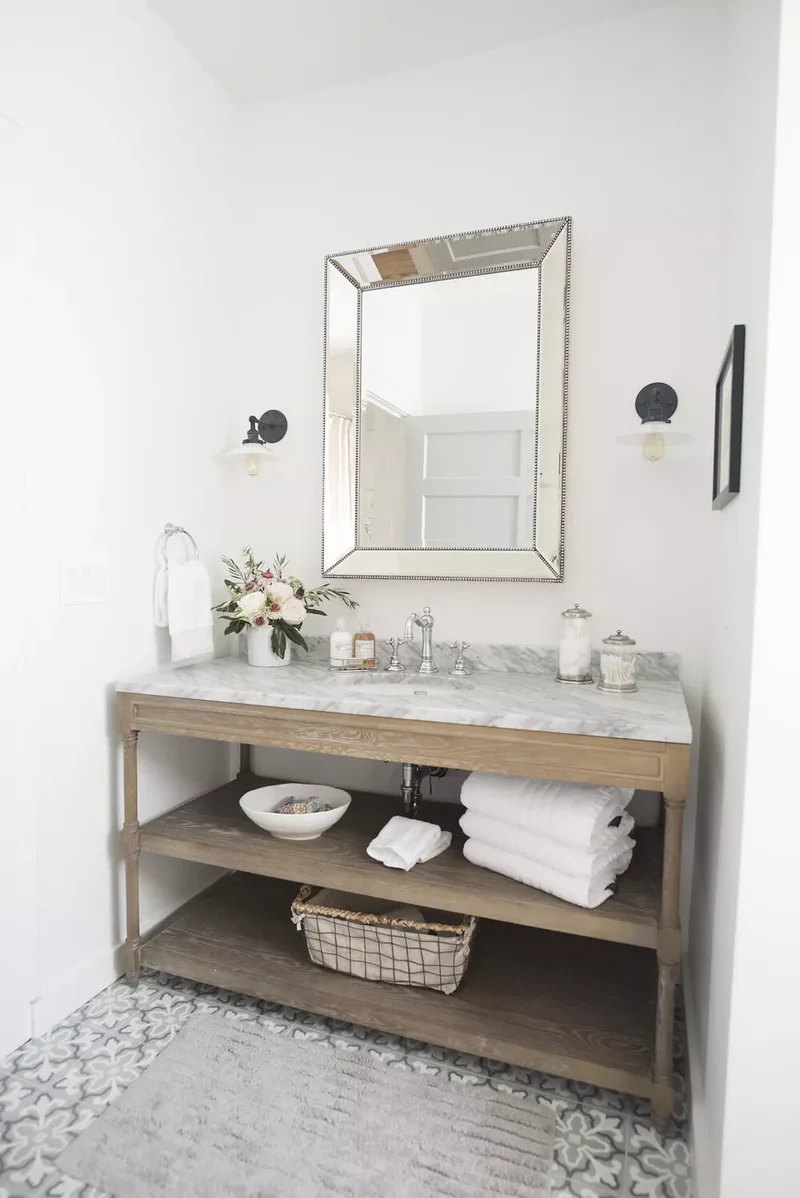 Open Shelving for a Guest Bathroom