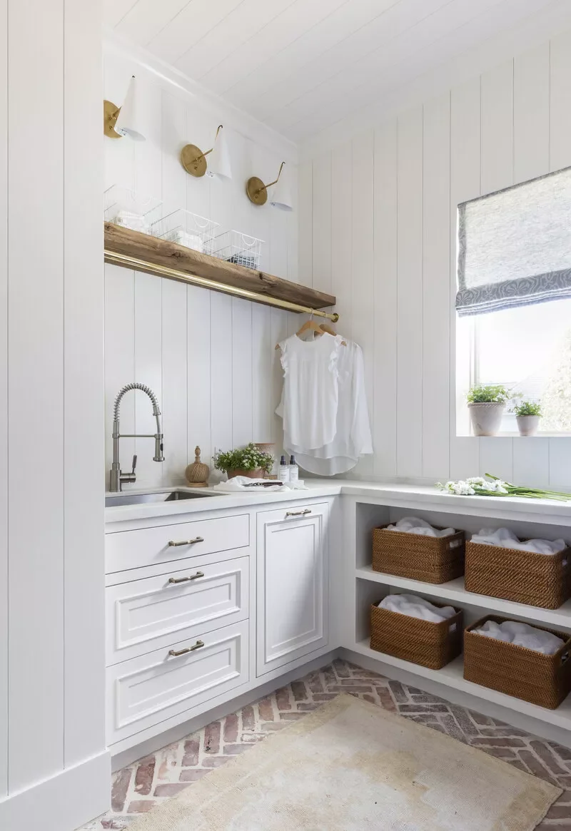 24 Laundry Room Cabinet Ideas for an Organized Space 5 Open and Closed Cabinets