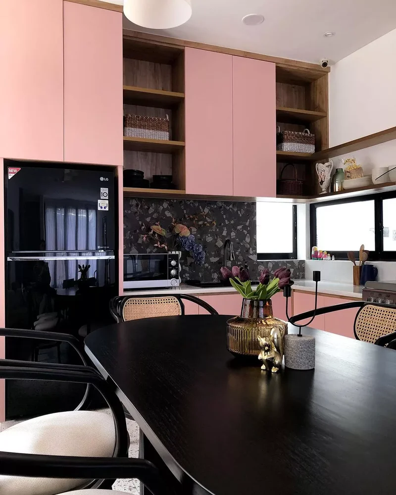 30 Pink Kitchen Designs Showing Pink as the Ideal Neutral 24 Opt for Blush Cabinets