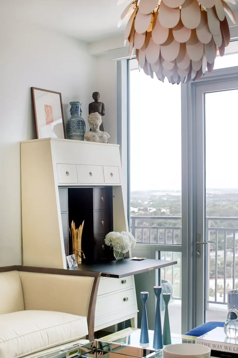 21 Clever Ideas for Adding a Desk to Your Living Room 12 Opt for a Secretary Desk
