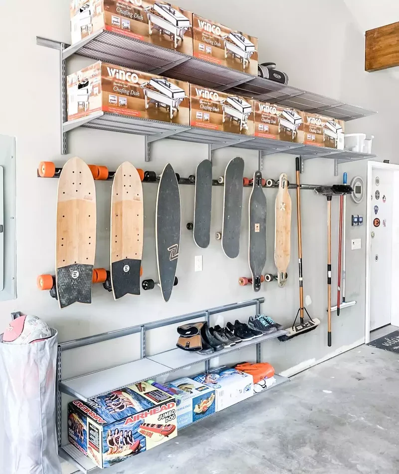 20 Clever Garage Shoe Storage Solutions to Try Today 8 Organize Sports Shoes and Equipment Together