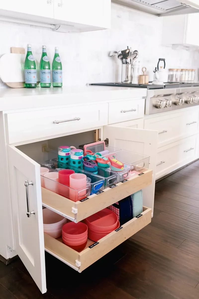 60 Smart Kitchen Cabinet Organization Ideas You'll Love 32 Organize Tableware for Kids