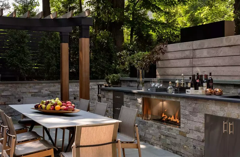 Outdoor Kitchen Fireplace