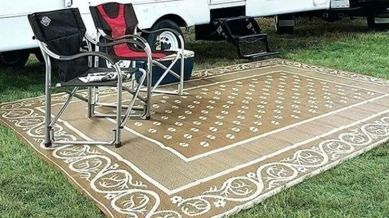 Outdoor Nylon Rug On Grass