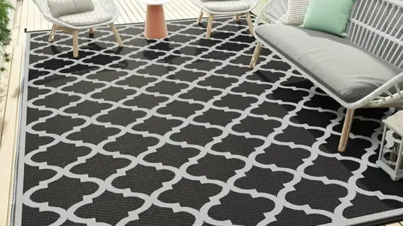 Outdoor Rugs May Be Secured To The Patio With Caulk