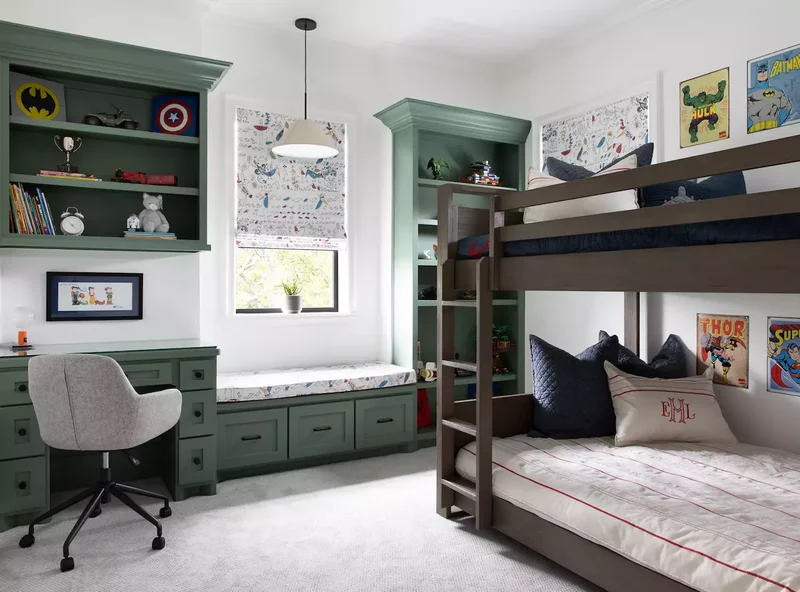 22 Bold and Playful Paint Ideas for Your Kids' Bedroom 18 Paint Built-Ins Sage Green