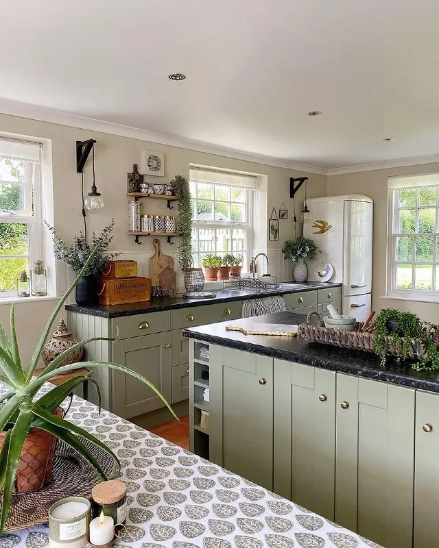 30 Charming Cottagecore Kitchen Ideas for Your Cozy Home 1 Paint Cabinets Sage
