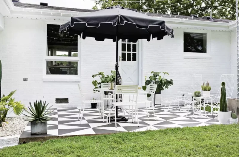 25 Budget-Friendly Backyard Patio Ideas to Transform Your Space 13 Paint Concrete Flooring