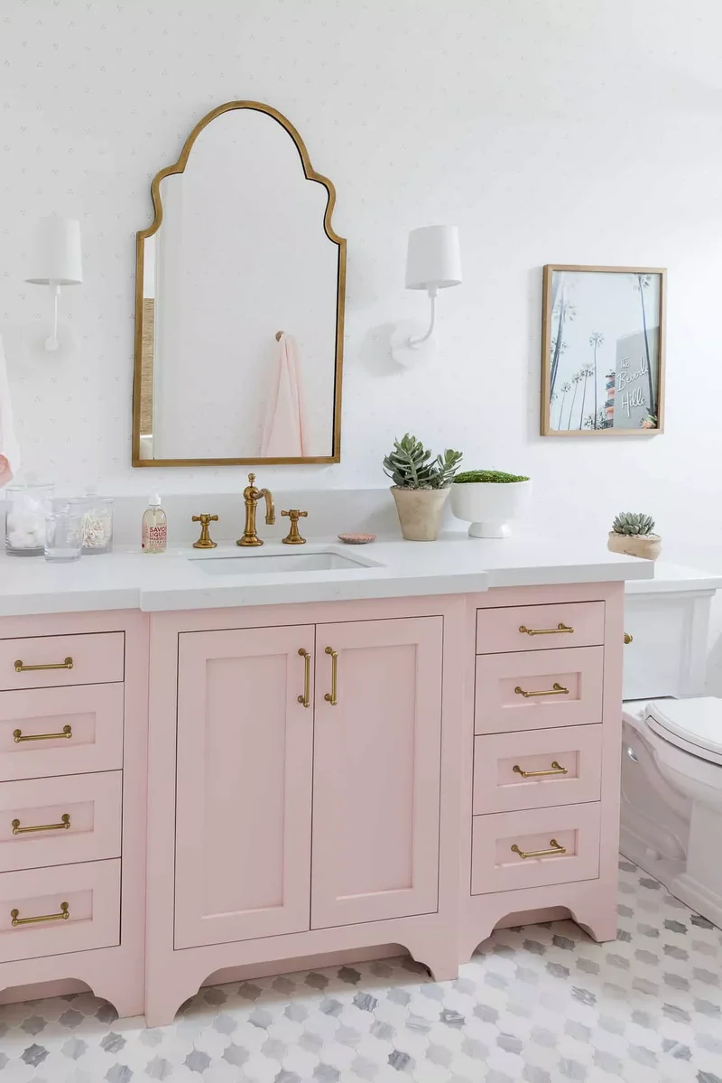 34 Stylish Bathroom Vanity Ideas for Function and Beauty 8 Paint It Pink