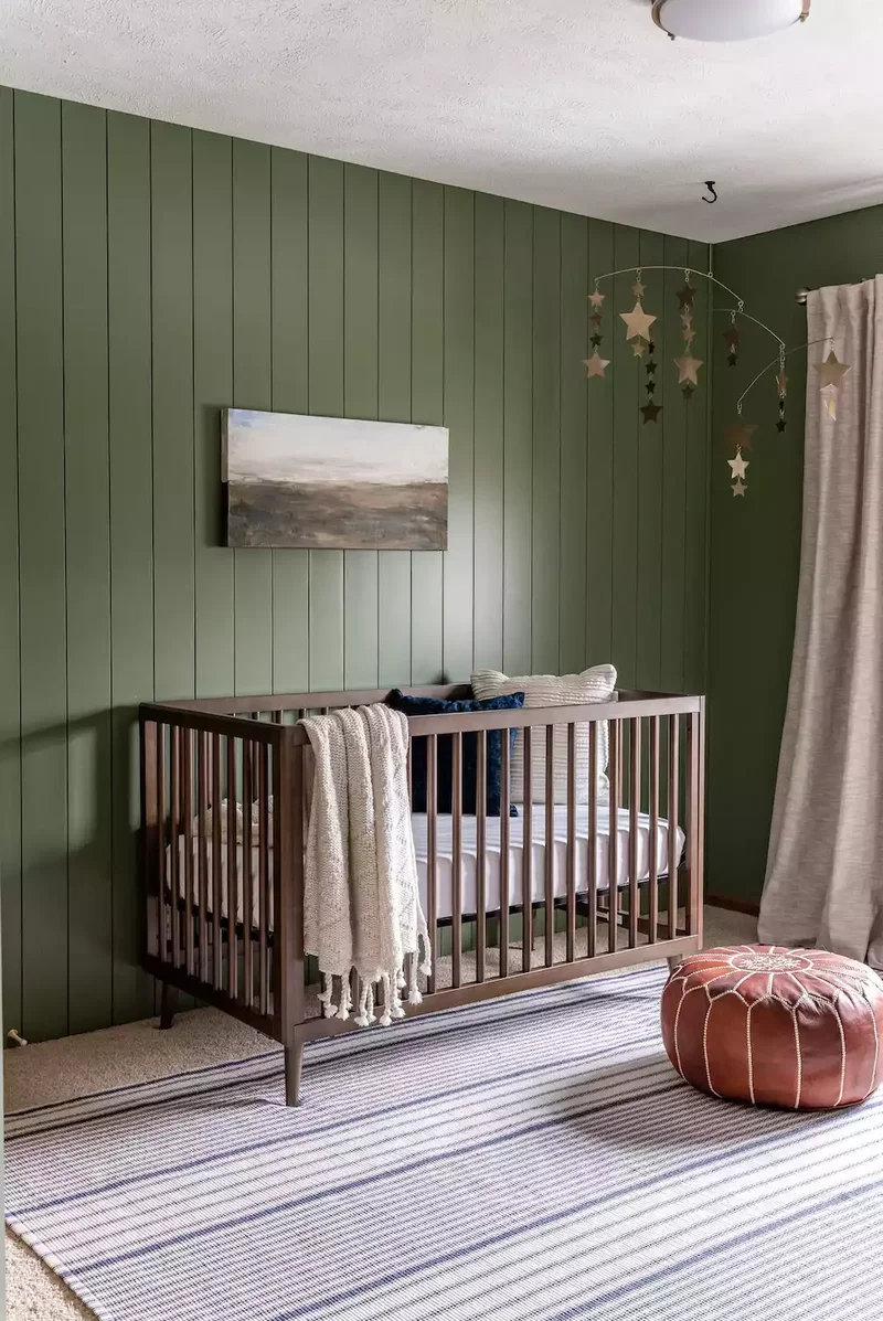 27 Sage Green Nursery Designs for Peaceful Baby Spaces 5 Paint Shiplap Dark Sage