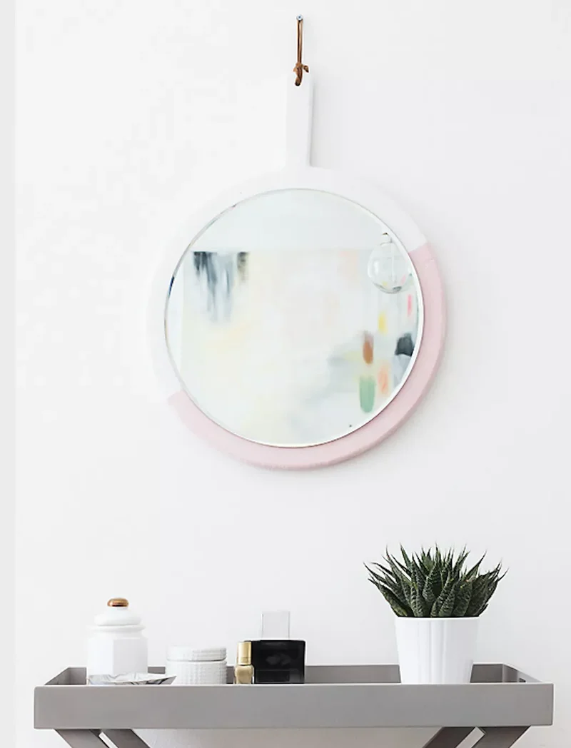 Paint a DIY Two-Toned Round Mirror Frame