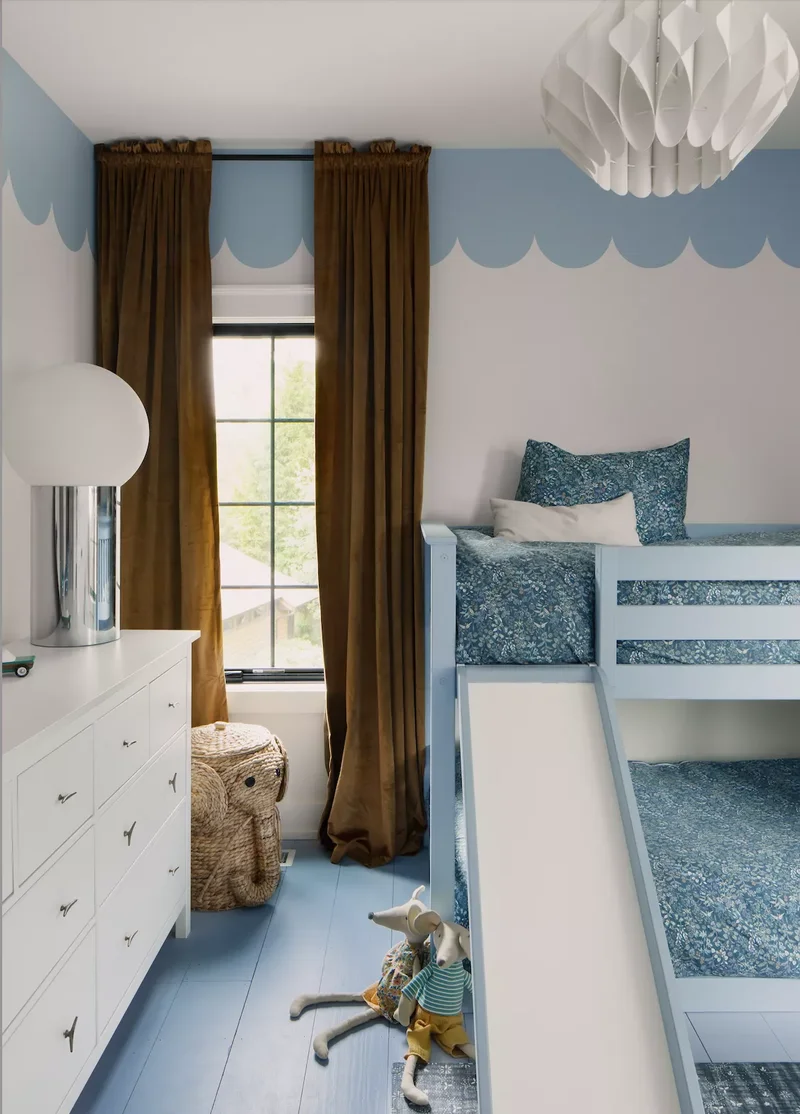 22 Bold and Playful Paint Ideas for Your Kids' Bedroom 8 Paint a Scalloped Border