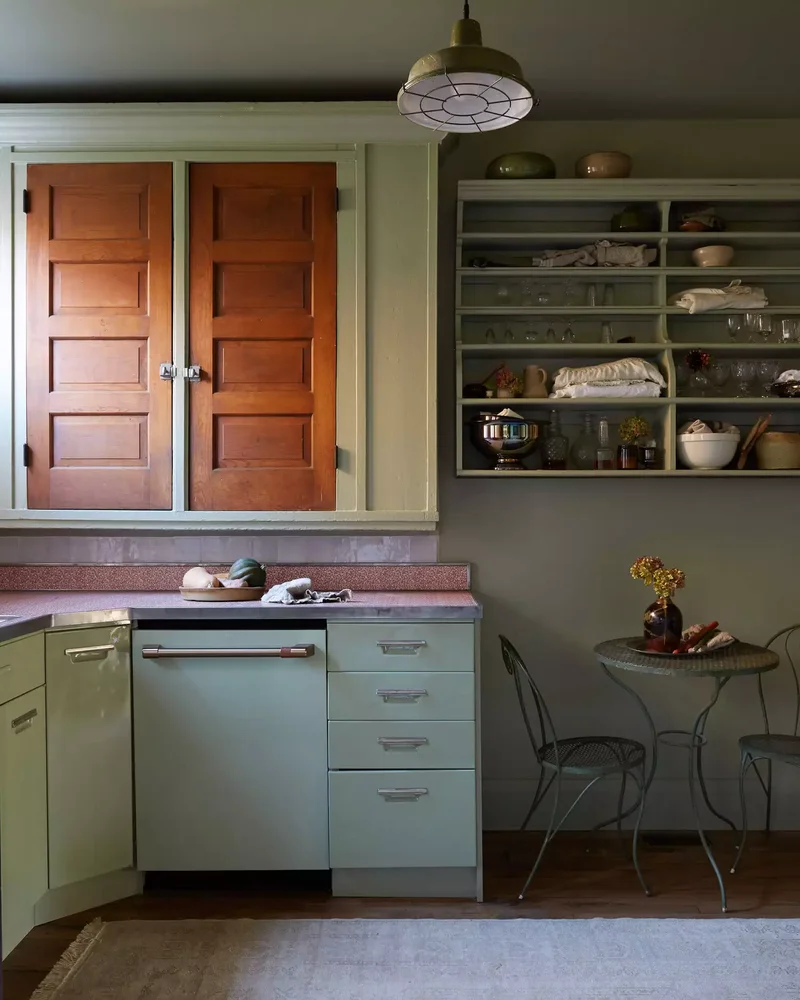 39 Green Kitchen Design Ideas That Never Go Out of Style 37 Paint a Vintage Kitchen Sage
